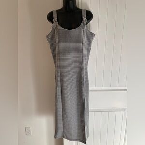 NEW Forever 21 Black White Houndstooth Midi Dress w/ Matching Mask XL